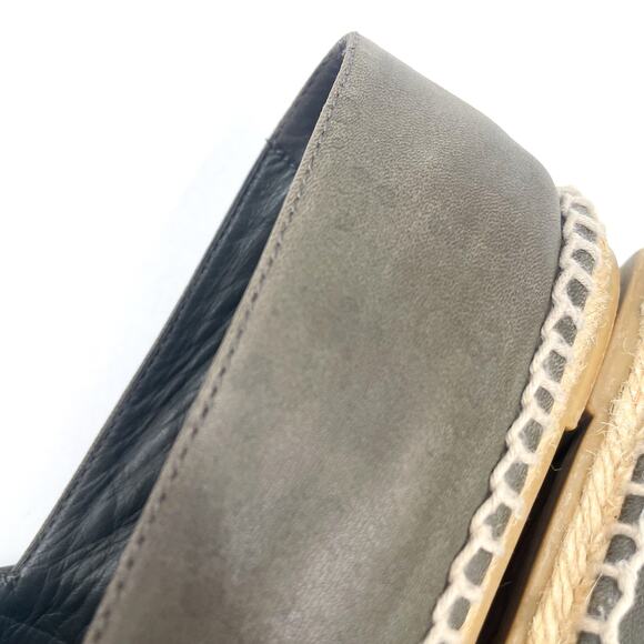 Chanel CC Espadrille Flat Gray Suede Leather Cap Toe Slip On‎ Sz 37 / 7 - Picture 10 of 14